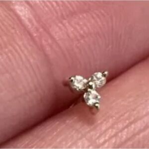 Mejuri 14k Yellow Gold Sapphire Trio Mini Lotus Earrings